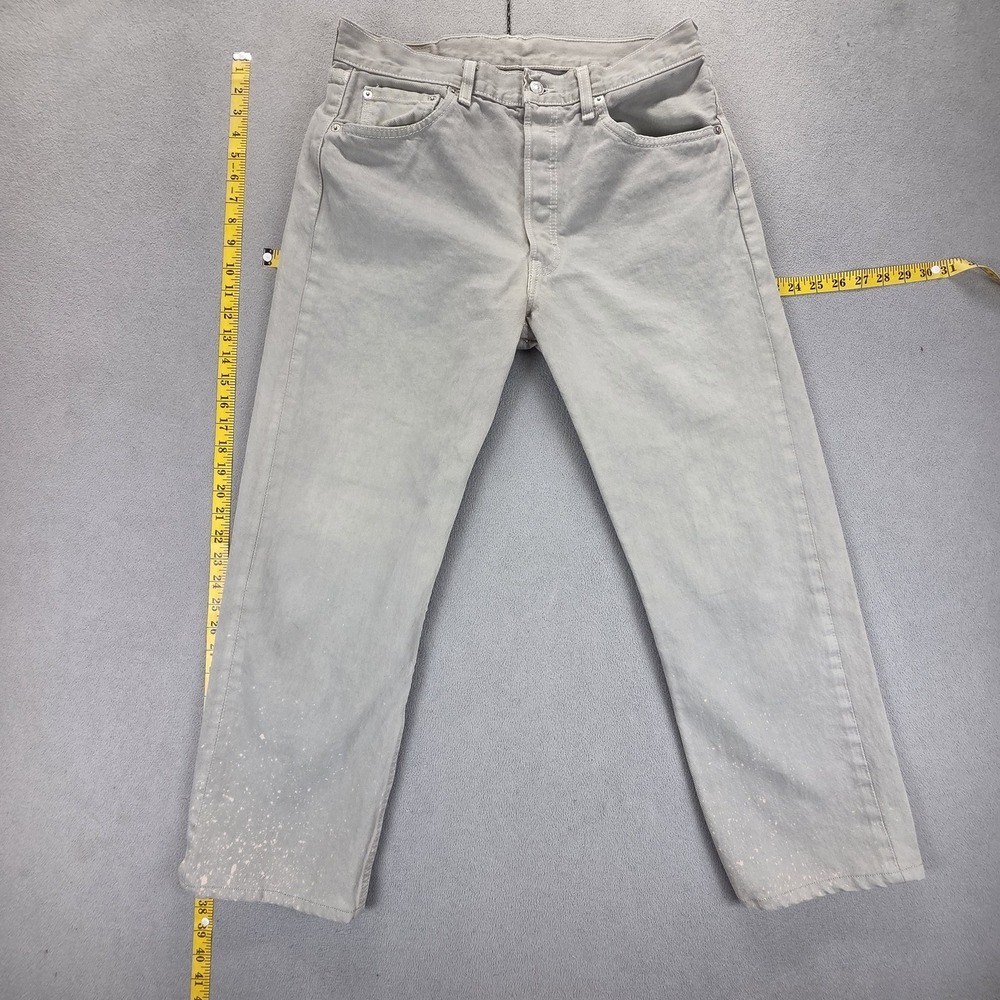 VTG Levis 501 Jeans Mens Gray Wash Straight Button Fly USA Fits 32x26